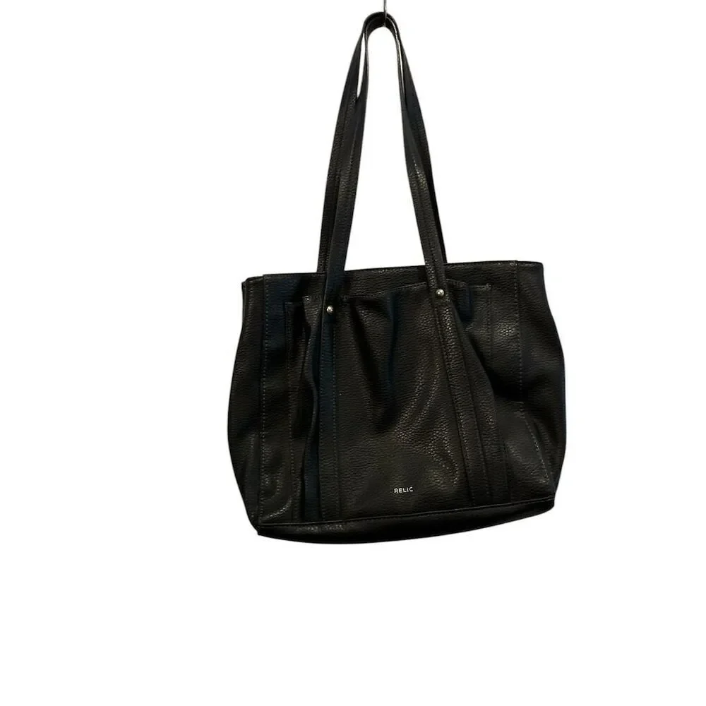 Relic Women's Black Geometric Shoulder Bag with Multiple Compartments‎